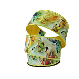 Butterflies Multicolor 2 1/2" x 10 yds d. stevens Wire Edge Ribbon